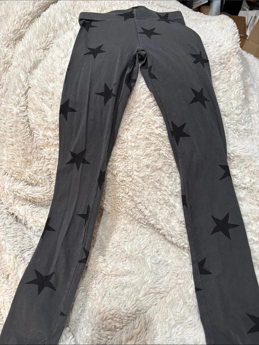 Old Navy Charcoal Gray Leggings with Black Star Print